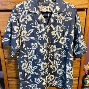 Blue Button-up Authentic Hawaiian Shirt (XL)